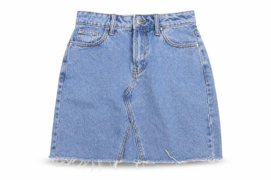 Denim Co Womens Blue  Cotton A-Line Skirt Size 6   Button