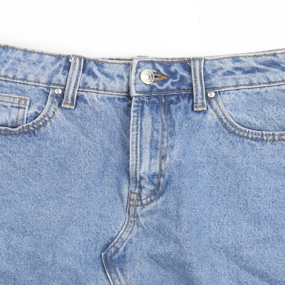 Denim Co Womens Blue  Cotton A-Line Skirt Size 6   Button
