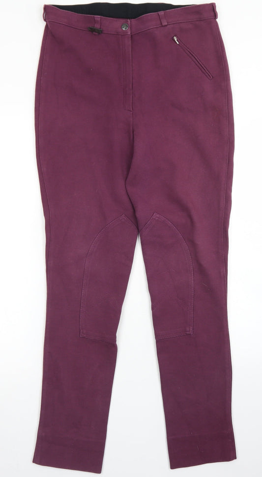 Dublin Womens Purple  Cotton Chino Trousers Size 18 L29 in Regular Hook & Eye