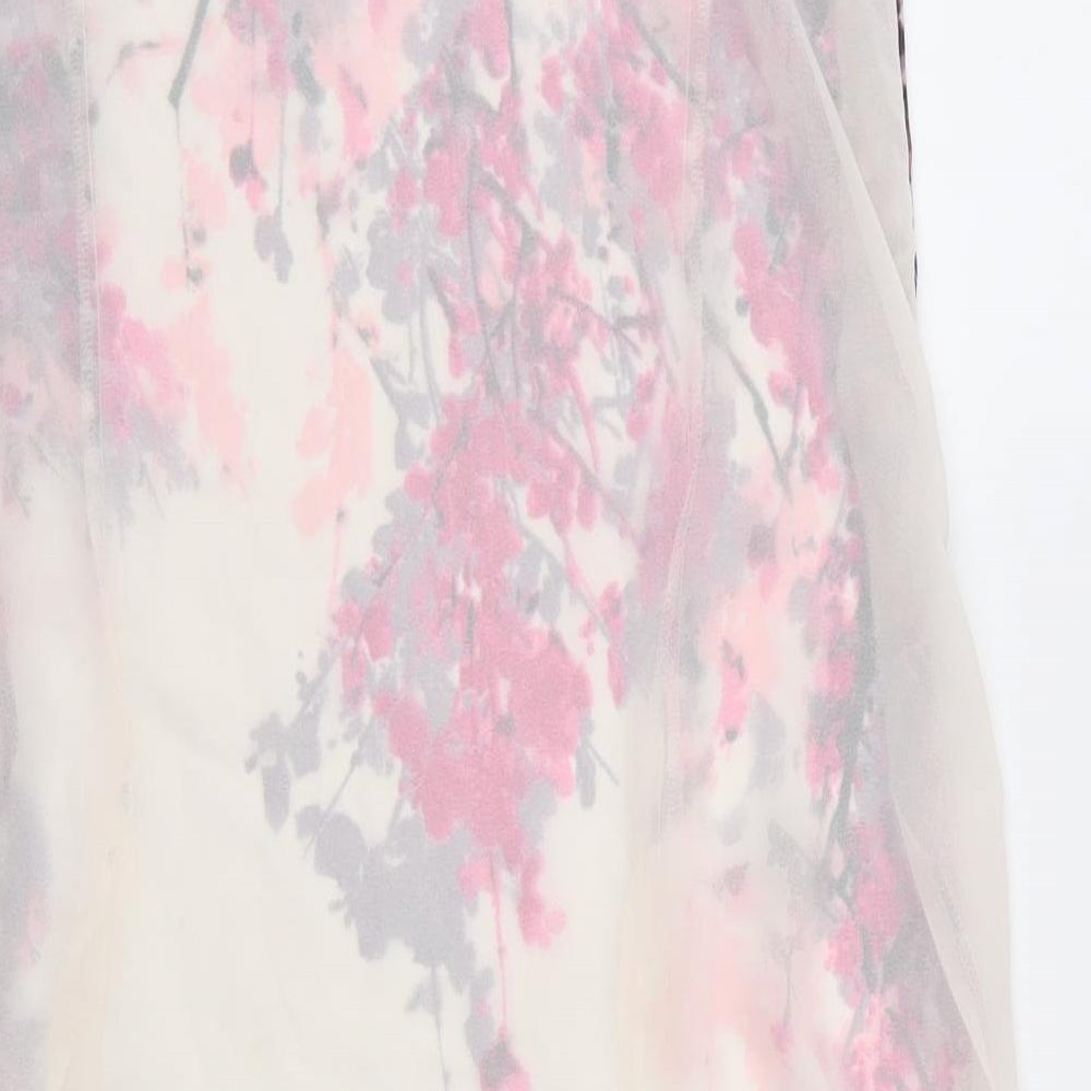 Melange Womens Beige Floral Polyester Shift  Size M  Round Neck