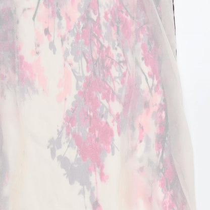 Preloved Melange Womens Beige Floral Polyester Shift  Size M  Round Neck - Label