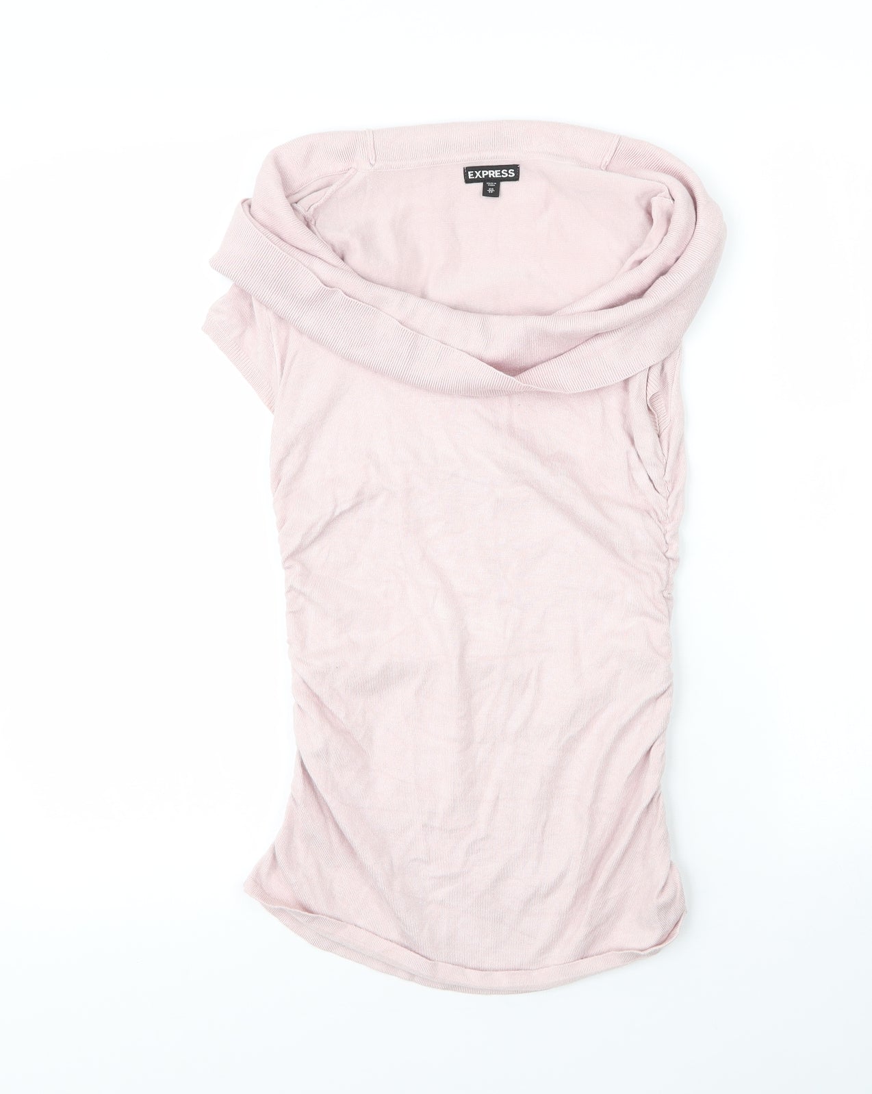 Express Womens Pink  Nylon Basic Blouse Size XS Cowl Neck