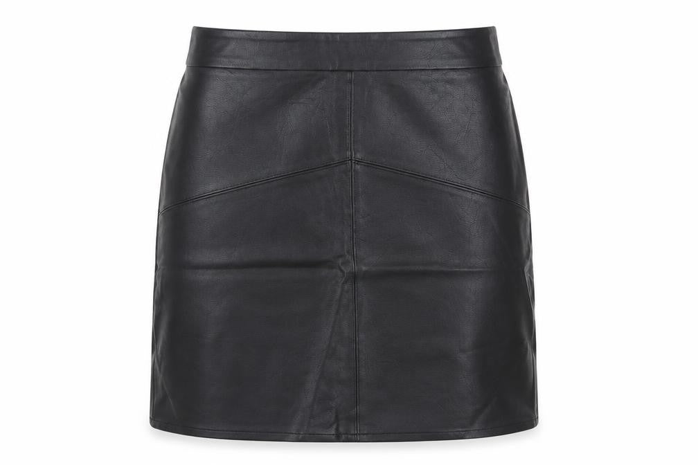 Papaya Womens Black  Polyurethane A-Line Skirt Size S   Zip