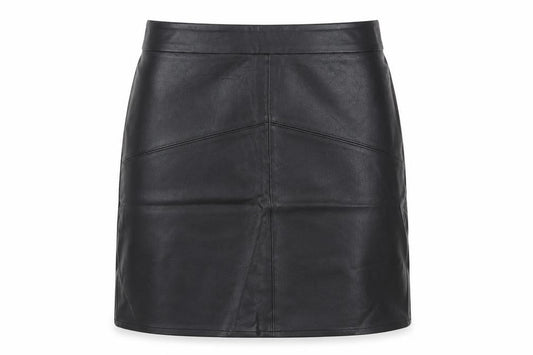 Papaya Womens Black  Polyurethane A-Line Skirt Size S   Zip