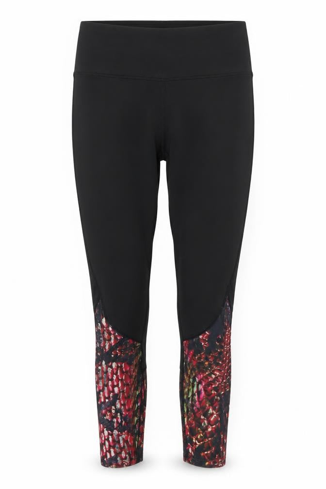 Workout Womens Black  Polyester Compression Leggings Size S L24 in Regular