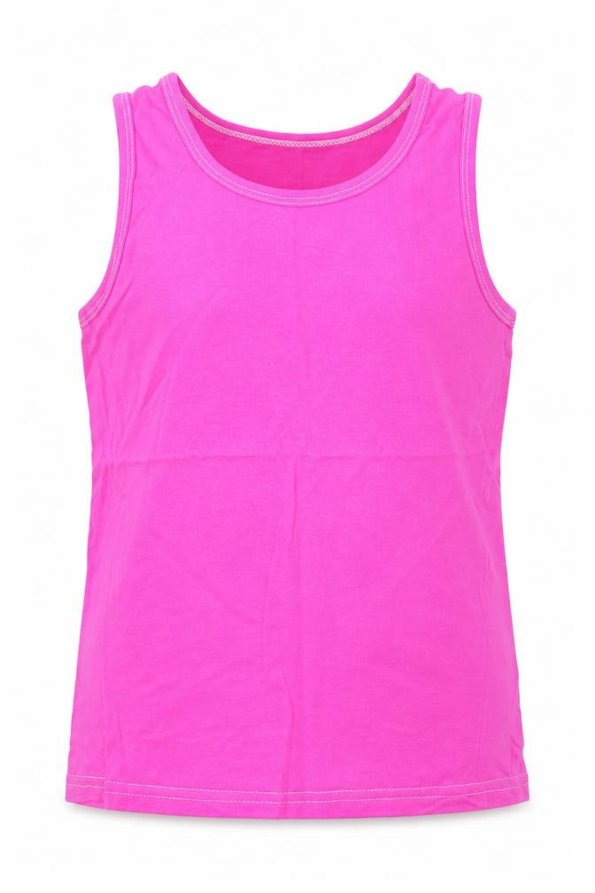 George Girls Pink  Cotton Basic Tank Size 8 Years Round Neck