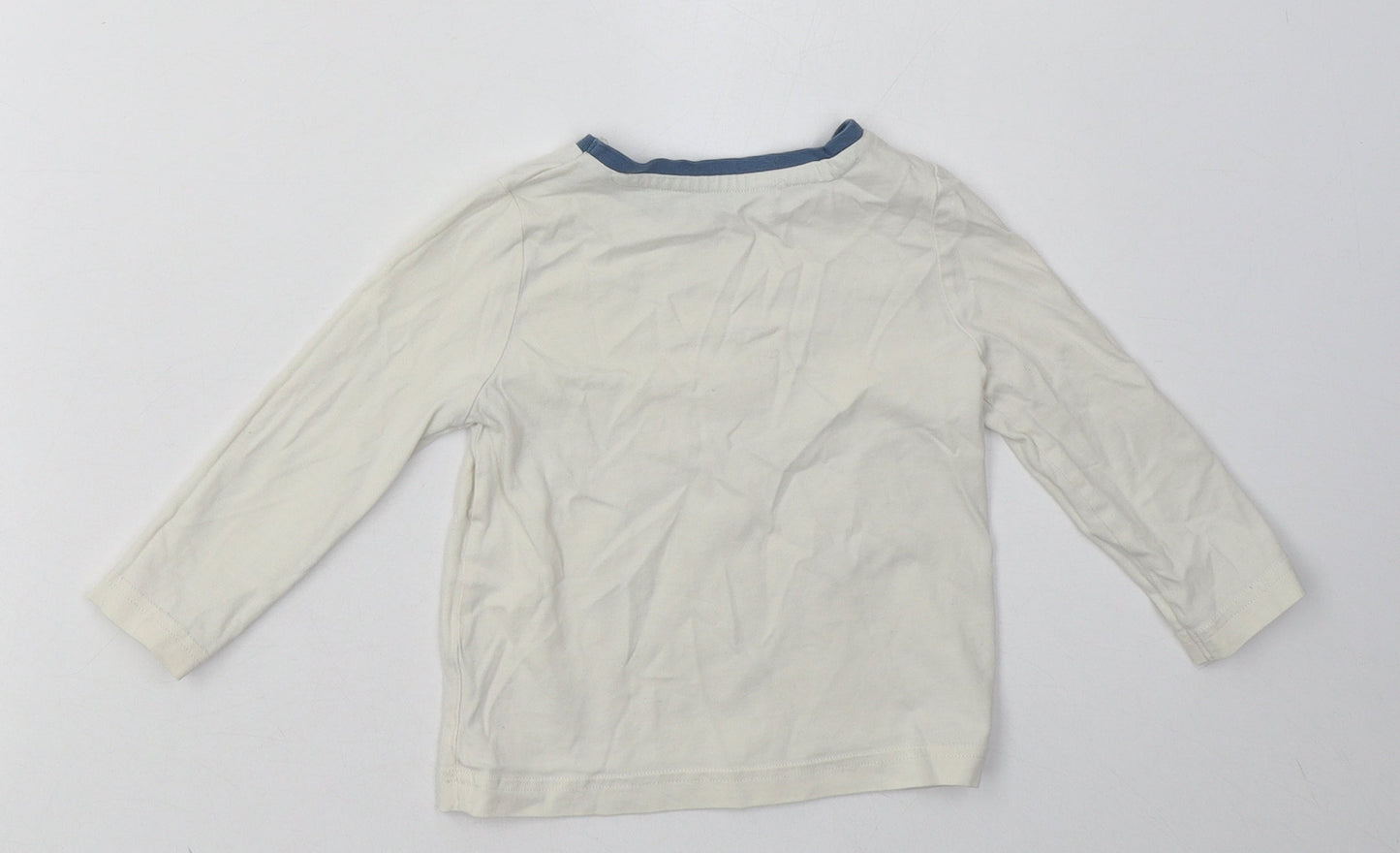Nutmeg Boys White  Cotton Basic Casual Size 2 Years Crew Neck Pullover - Polar Bear