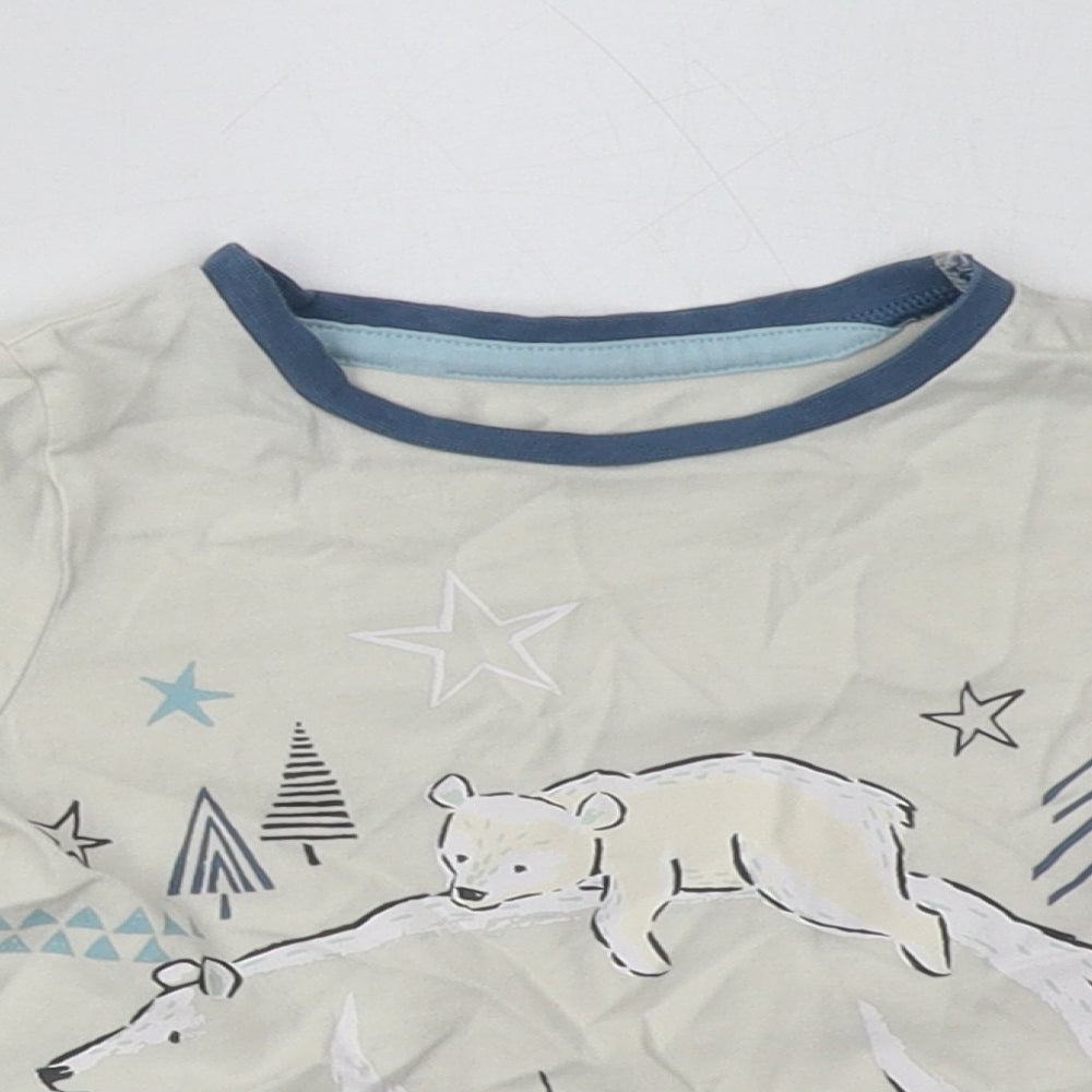 Nutmeg Boys White  Cotton Basic Casual Size 2 Years Crew Neck Pullover - Polar Bear