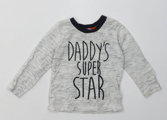 Primark Boys Grey  Cotton Basic Casual Size 12-18 Months Crew Neck Pullover - daddys superstar