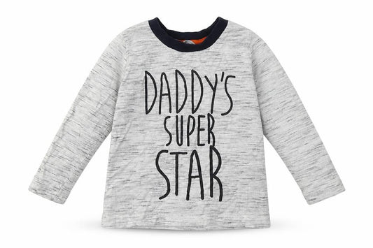 Primark Boys Grey  Cotton Basic Casual Size 12-18 Months Crew Neck Pullover - daddys superstar