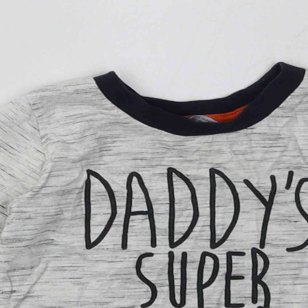 Primark Boys Grey  Cotton Basic Casual Size 12-18 Months Crew Neck Pullover - daddys superstar