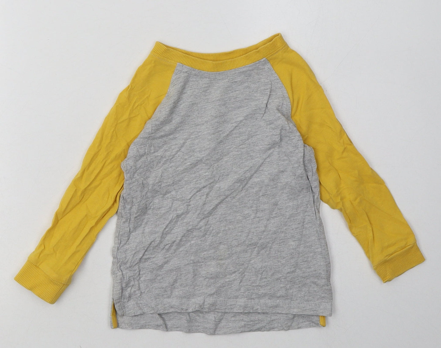 George Boys Yellow  Cotton Basic Casual Size 2 Years Crew Neck Pullover