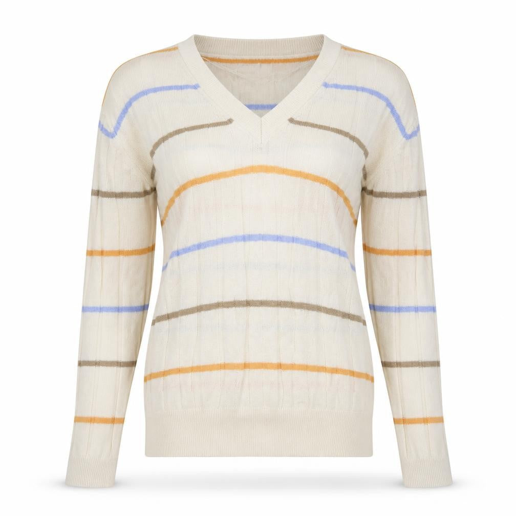 Marks & Spencer Womens Beige Striped Viscose Pullover Sweatshirt Size S  Pullover
