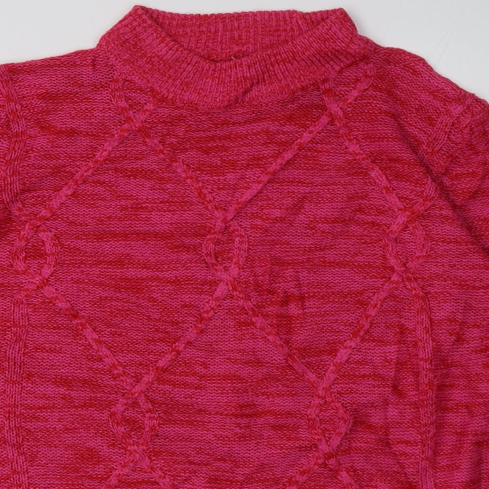 Matalan Womens Pink Argyle/Diamond Acrylic Pullover Sweatshirt Size L  Pullover