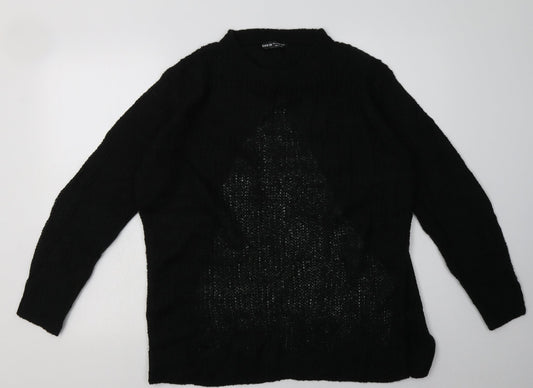 SheIn Womens Black  Acrylic Pullover Sweatshirt Size L  Pullover