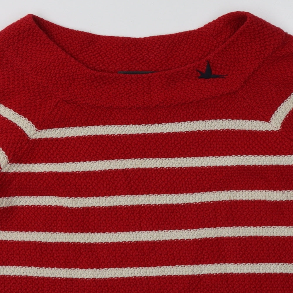 Marks and Spencer Womens Red Striped Cotton Pullover Sweatshirt Size 12  Pullover