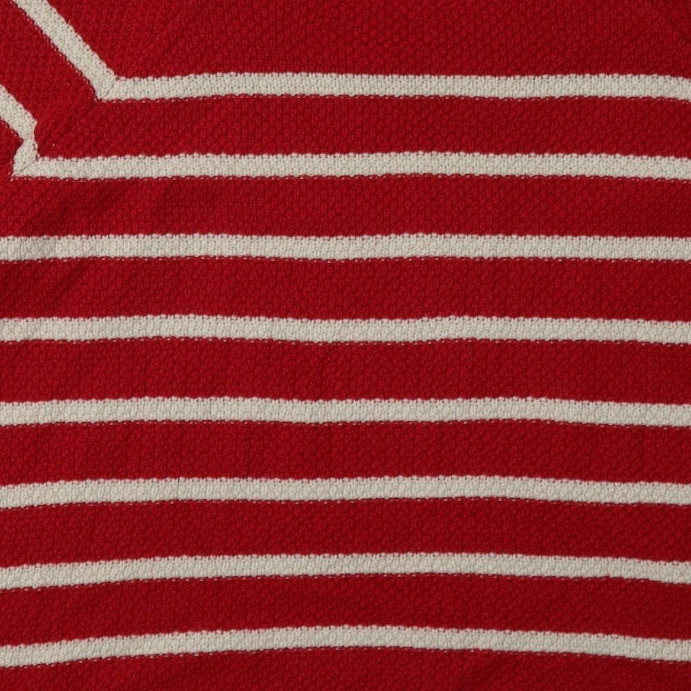 Marks and Spencer Womens Red Striped Cotton Pullover Sweatshirt Size 12  Pullover