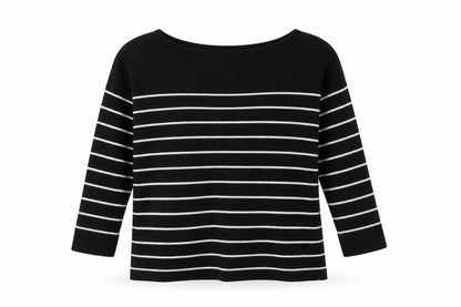 H&M Womens Black Striped Viscose Pullover Sweatshirt Size S  Pullover