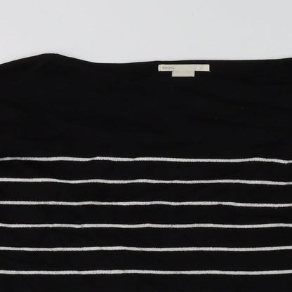 H&M Womens Black Striped Viscose Pullover Sweatshirt Size S  Pullover