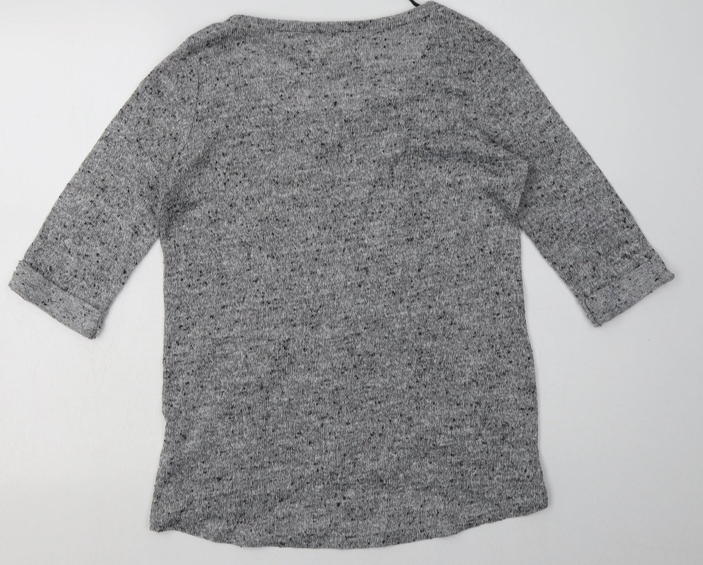 New Look Womens Grey Animal Print Polyester Pullover Sweatshirt Size 12  Pullover - Owl
