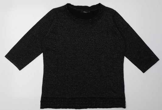 BM Womens Black  Acrylic Pullover Sweatshirt Size M  Pullover