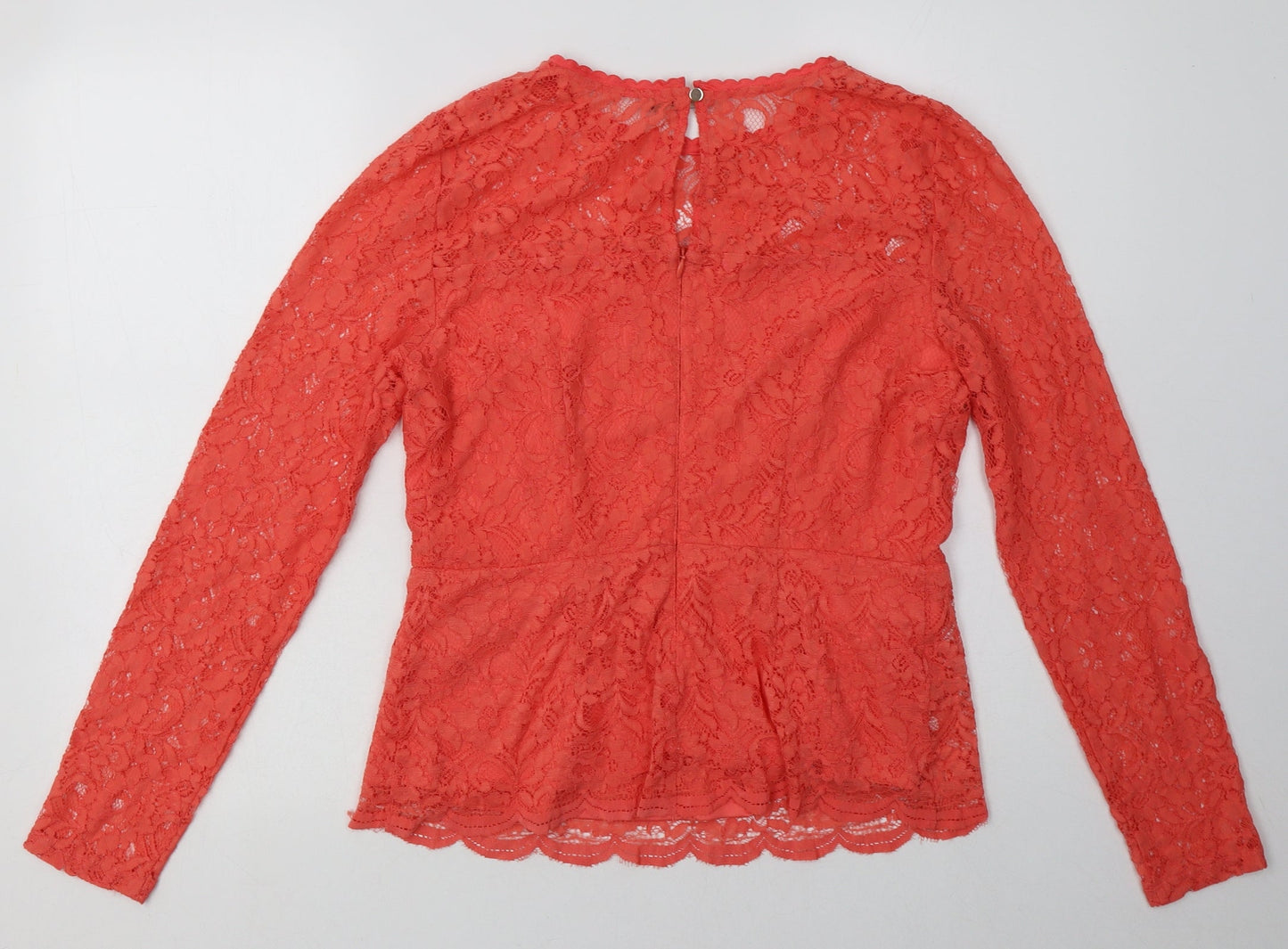 Oasis Womens Pink  Viscose Basic Blouse Size M Crew Neck