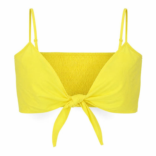 Boohoo Womens Yellow  Polyester Cropped Tank Size 12 V-Neck