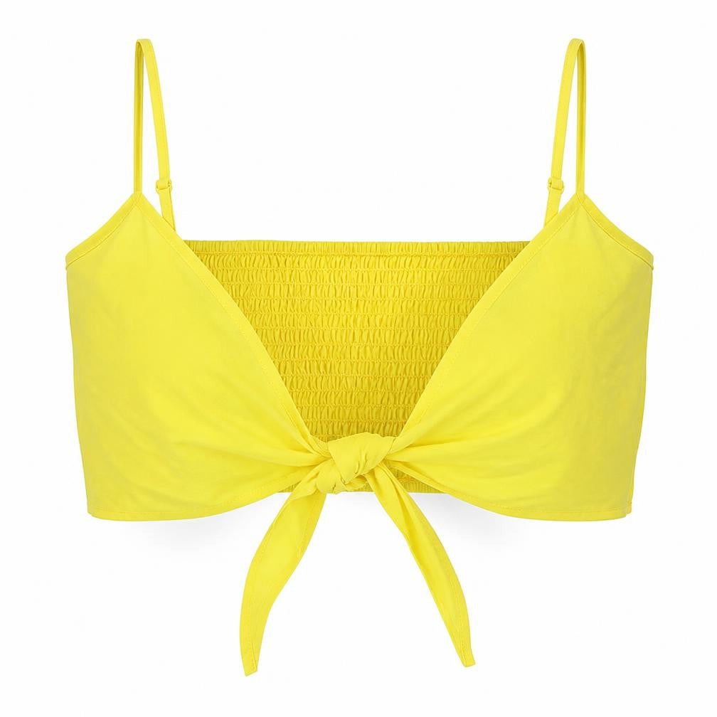Boohoo Womens Yellow  Polyester Cropped Tank Size 12 V-Neck