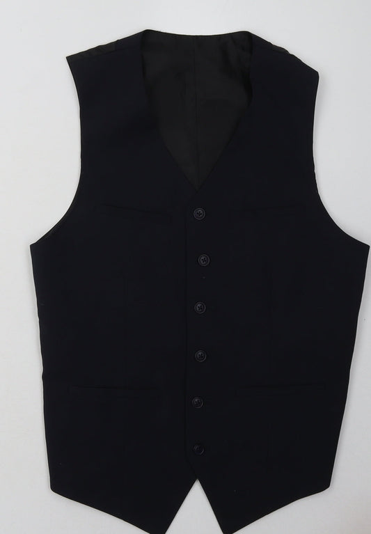 ASOS Mens Blue  Polyester Jacket Suit Waistcoat Size 36