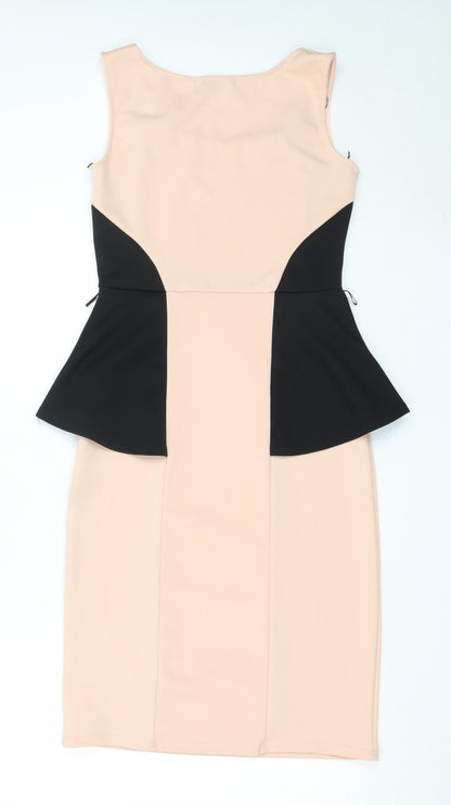 Boohoo Womens Pink  Polyester Shift  Size 12  Square Neck