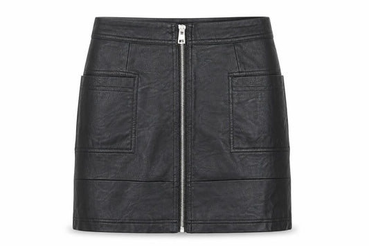 Topshop Womens Black  Polyurethane Mini Skirt Size 4