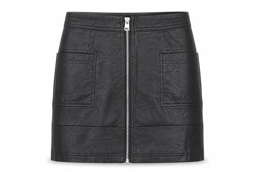 Topshop Womens Black  Polyurethane Mini Skirt Size 4