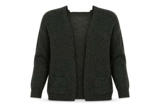 Select Womens Green Round Neck  Acrylic Cardigan Jumper Size 14