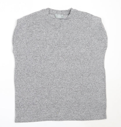 Jeff & Co Womens Grey  Polyester Basic T-Shirt Size 10 Round Neck
