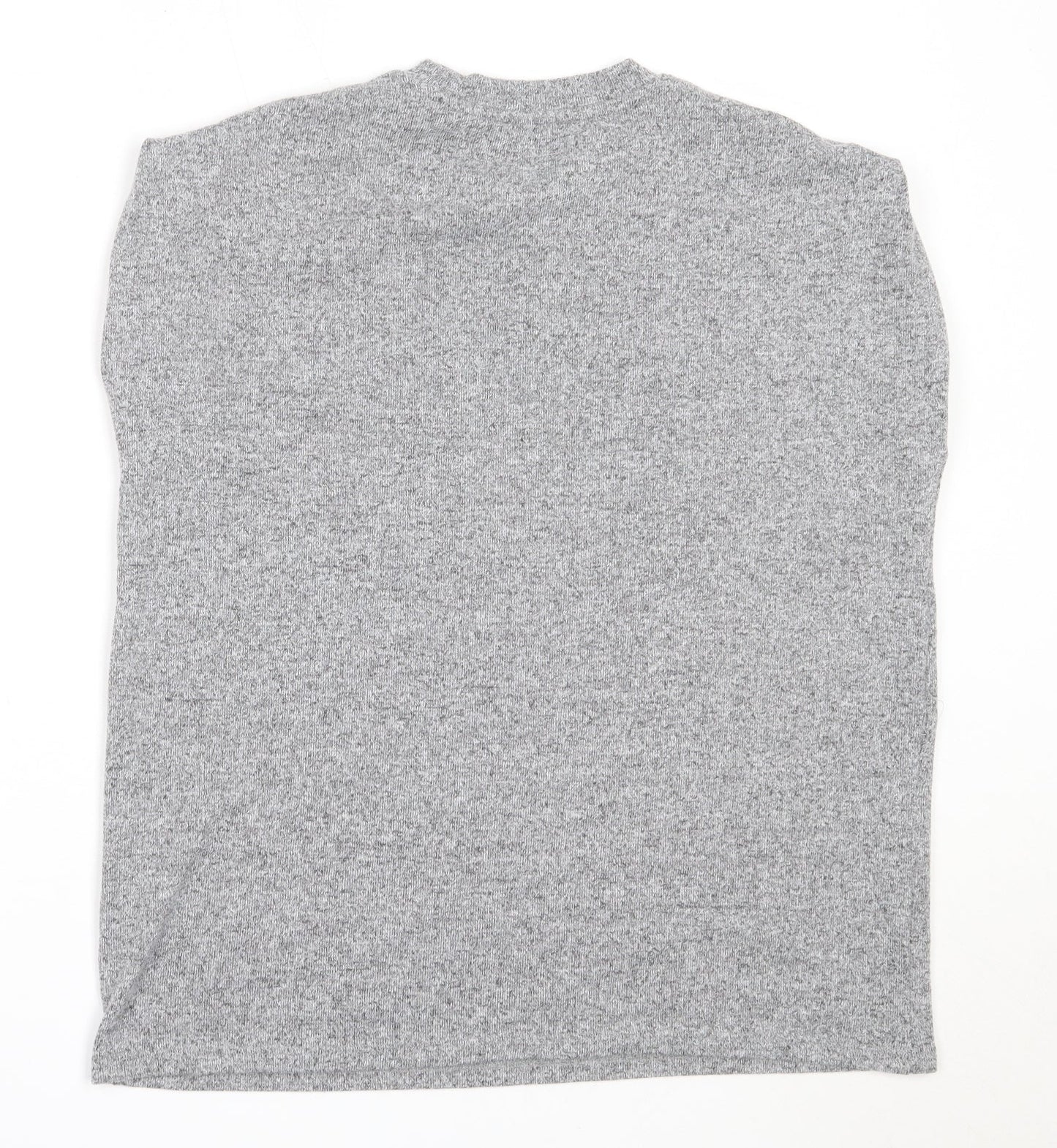 Jeff & Co Womens Grey  Polyester Basic T-Shirt Size 10 Round Neck