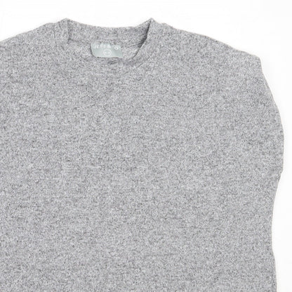 Jeff & Co Womens Grey  Polyester Basic T-Shirt Size 10 Round Neck