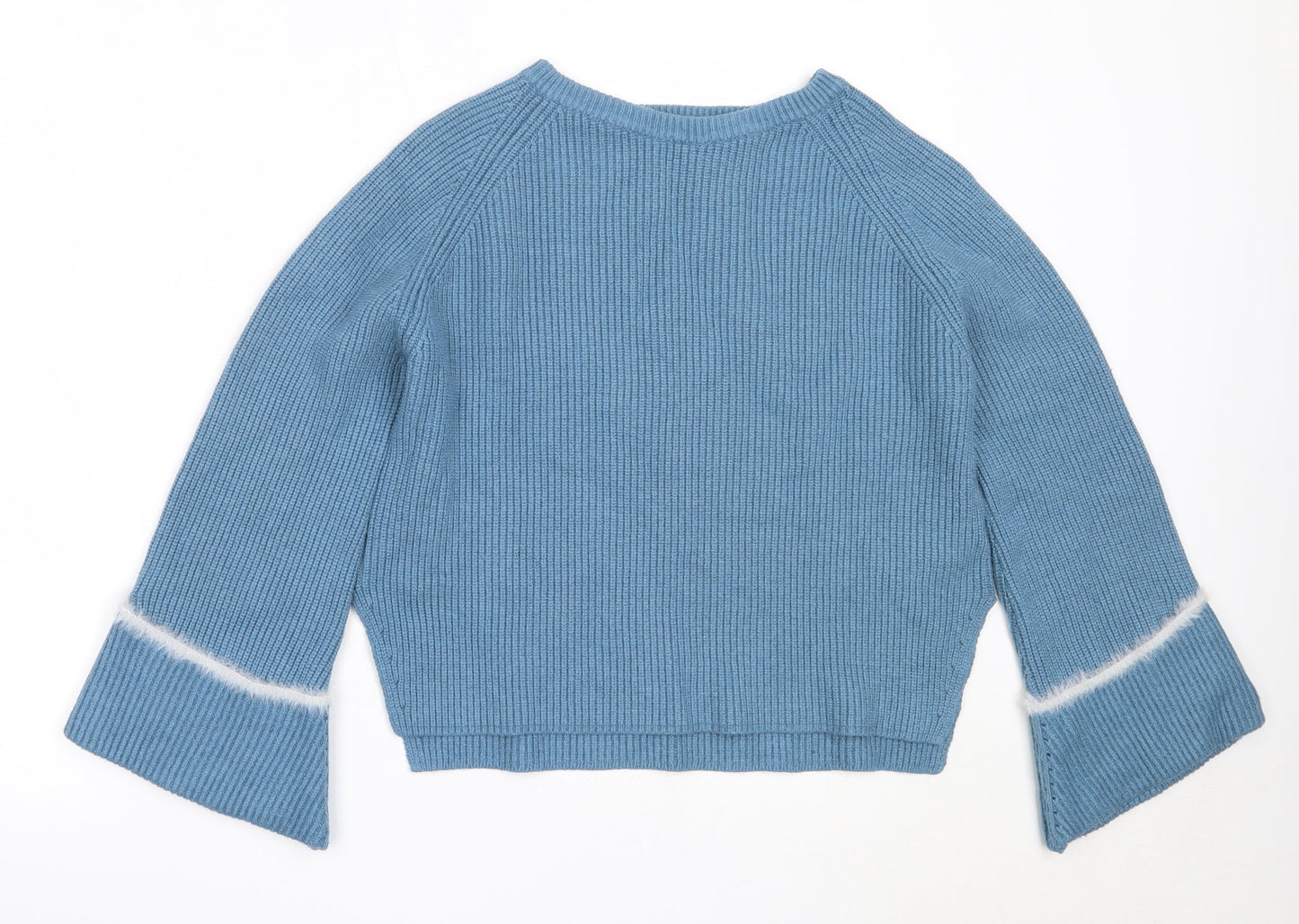 New Look Womens Blue Round Neck  Viscose Pullover Jumper Size S