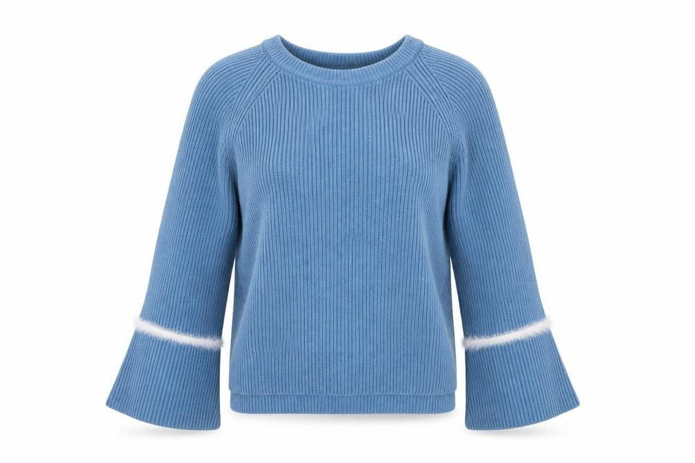 New Look Womens Blue Round Neck  Viscose Pullover Jumper Size S