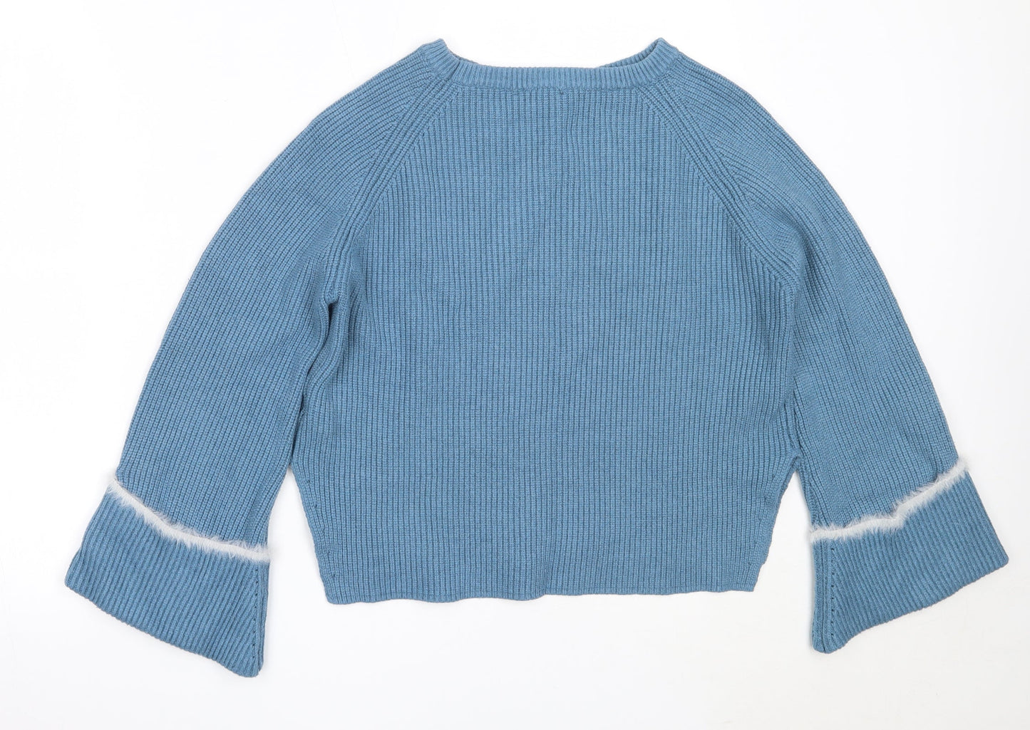 New Look Womens Blue Round Neck  Viscose Pullover Jumper Size S