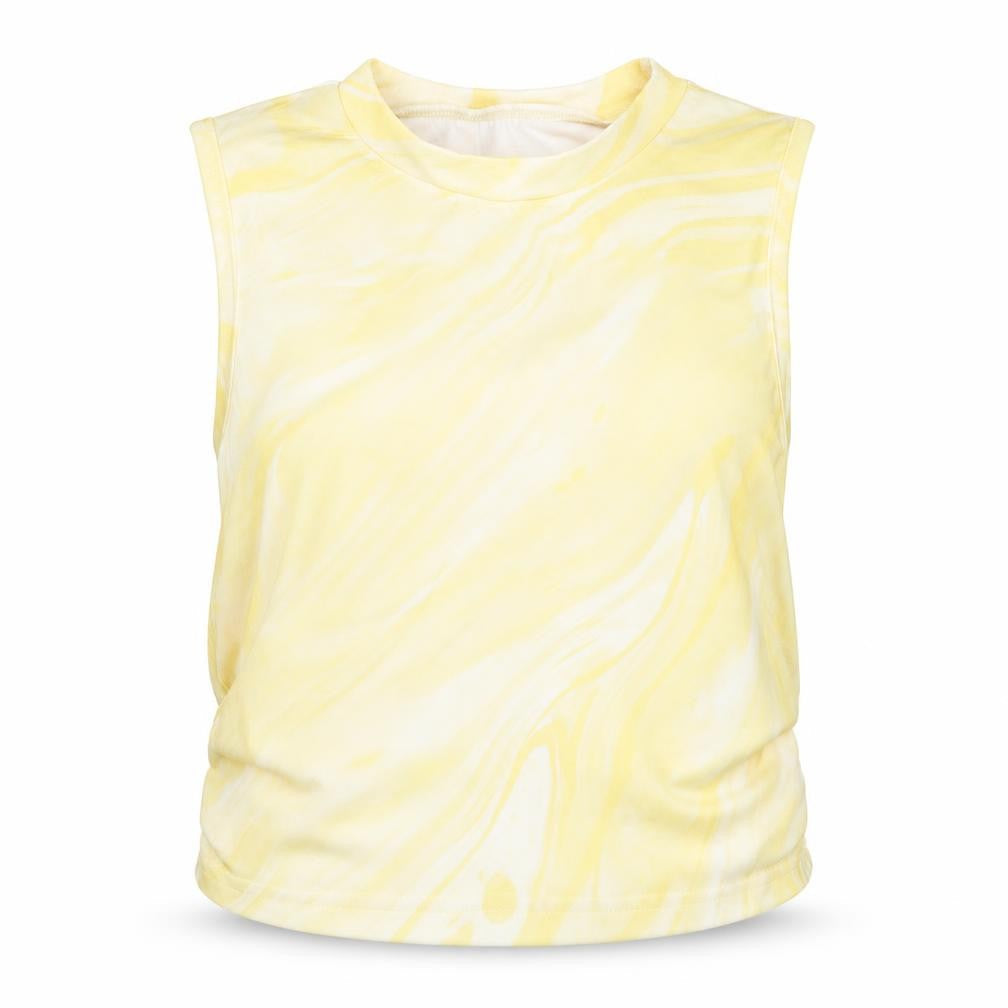 SheIn Womens Yellow  Polyester Basic Tank Size XS Round Neck