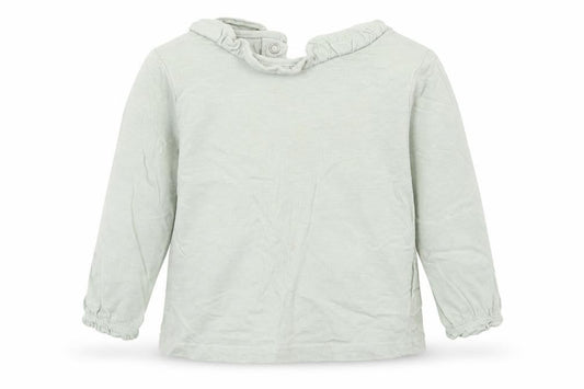 Tu Girls Green  Cotton Basic T-Shirt Size 9-12 Months Round Neck