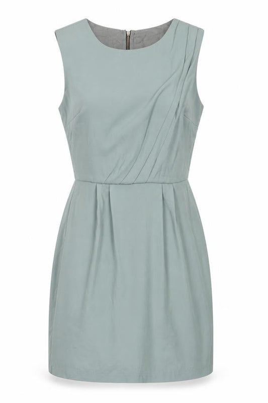 Topshop Womens Green  Polyester Shift  Size 6  Round Neck