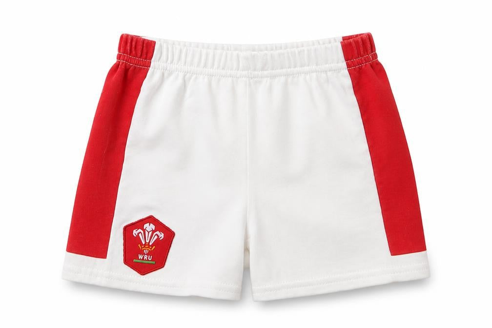WRU Boys White  Cotton Cropped Trousers Size 9-12 Months   - Welsh Rugby Union