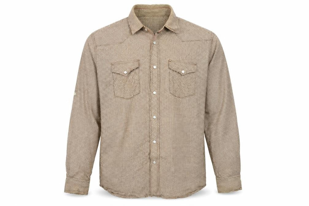 Matalan Mens Brown Check Cotton  Button-Up Size L Collared
