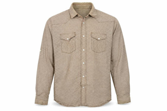 Matalan Mens Brown Check Cotton  Button-Up Size L Collared