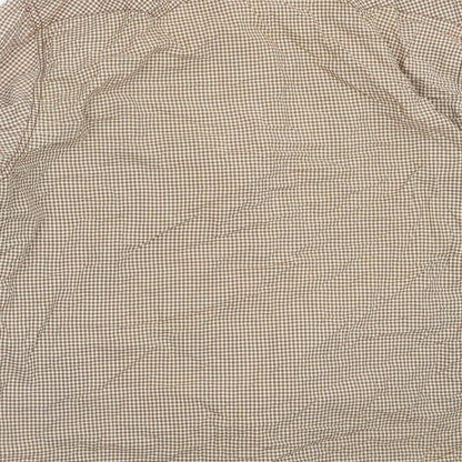Matalan Mens Brown Check Cotton  Button-Up Size L Collared