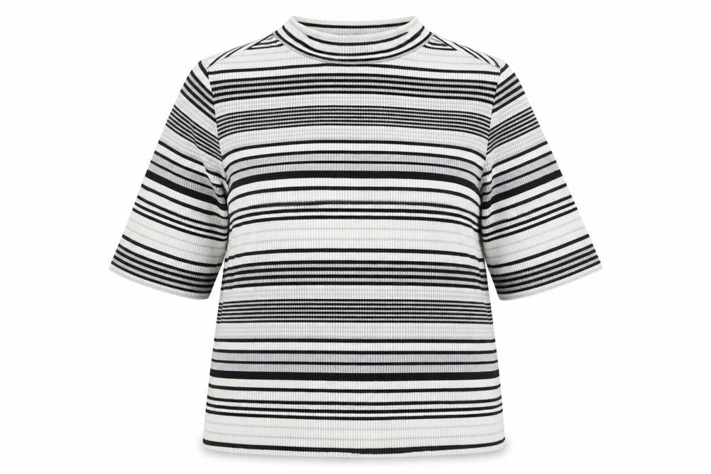 George Womens Grey Round Neck Striped Polyester Pullover Jumper Size 16