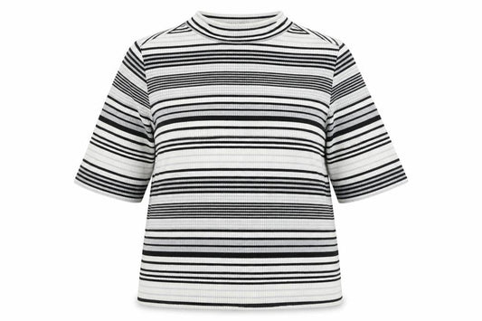 George Womens Grey Round Neck Striped Polyester Pullover Jumper Size 16