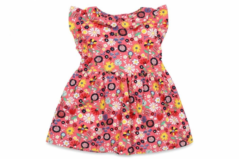 Matalan Girls Multicoloured Floral Cotton Fit & Flare  Size 9-12 Months  Round Neck