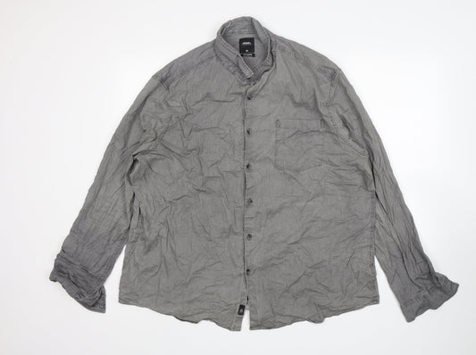 Burton  Mens Grey  Cotton  Button-Up Size 2XL Collared